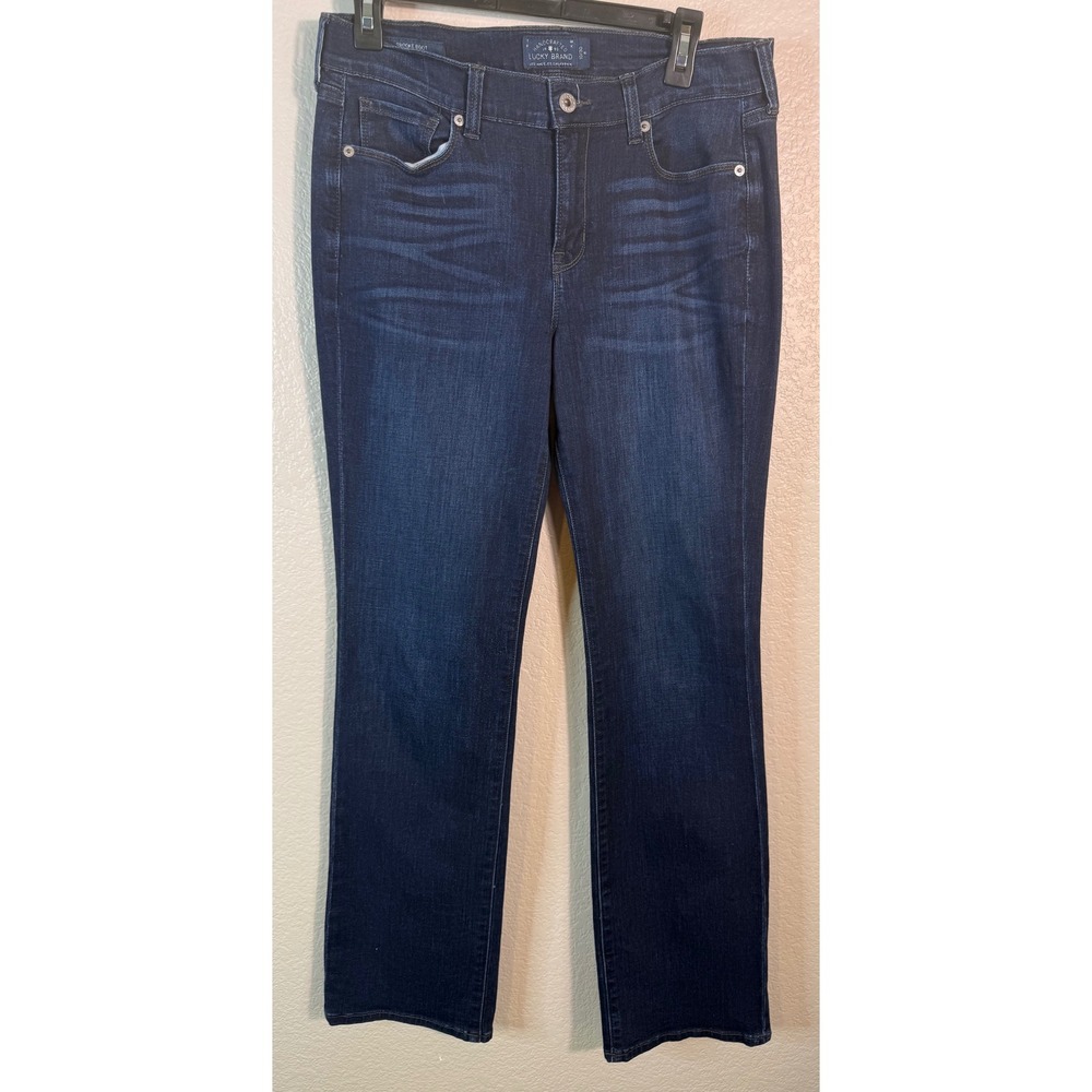 Lucky Brand Womens 10/30 Brooke Boot Jeans Dark Wash Denim Stretch Western Chic